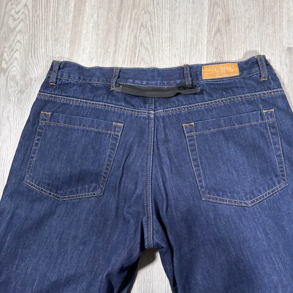 Iron Workers 10398 Mens Motorcycle Riding Jeans Blue Denim Straight Leg Size 40